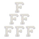 PATIKIL 文字F 6個 DIY ラインストーン アルファベット デコパーツ 装飾 パーツ イニシャル アクセサリーパーツ プレゼント カラフルホワイト