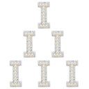 PATIKIL 文字I 6個 DIY ラインストーン アルファベット デコパーツ 装飾 パーツ イニシャル アクセサリーパーツ プレゼント カラフルホワイト
