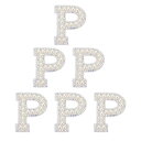 PATIKIL 文字P 6個 DIY ラインストーン アルファベット デコパーツ 装飾 パーツ イニシャル アクセサリーパーツ プレゼント カラフル ホワイト