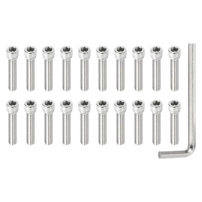 PATIKIL 1/4インチ-20 x 1-1/4インチ ソケットヘッドボルト、20個 304ステンレス鋼六角ソケットボルト..