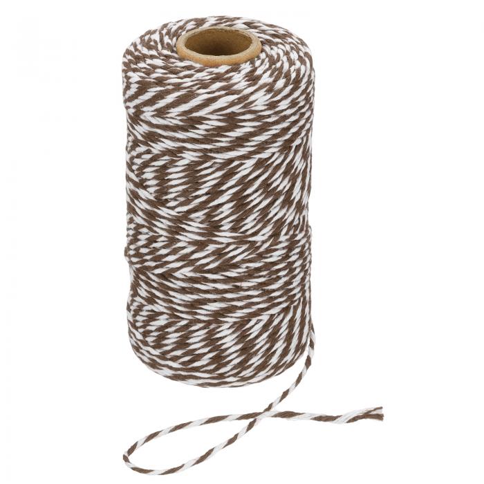 PATIKIL 2mm x 109ヤード 綿ブッチャーツイーン 綿ベーカーズツイーンストリングロープコード ギフトラッピング アートクラフト パーティーデコレーション ガーデニング用 茶色ホワイト