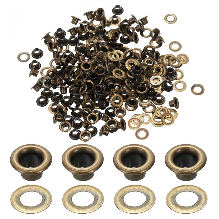 PATIKIL 3.5mm/1/8" メタルアイレット 150個 アイレットとグロメットキット レザーグロメットアイレットツール 布靴服カーテンベルトDIYプロジェクト用 ブロンズ