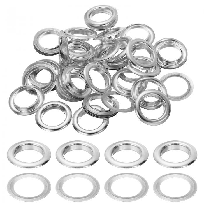 PATIKIL 17mm/11/16" メタルアイレット 30個 アイレットとグロメットキット レザーグロメットアイレットツール 布靴服カーテンベルトDIYプロジェクト用 シルバー