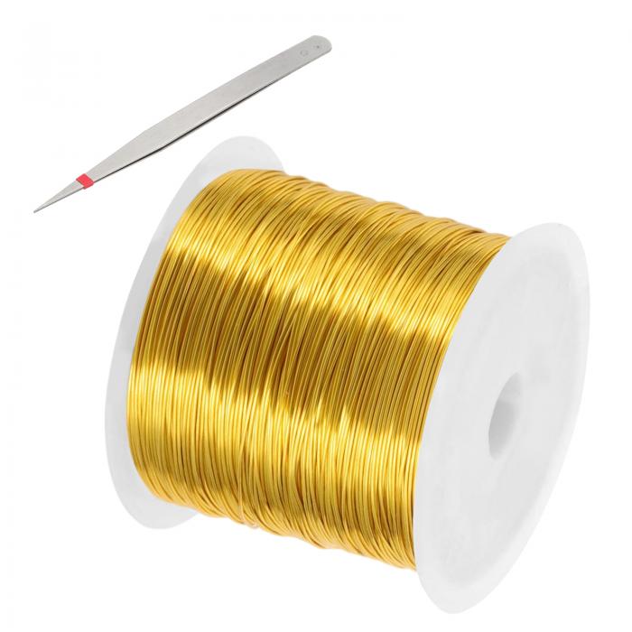 PATIKIL 24ゲージ/0.5 mm 171フィート宝石クラフトワイヤー ビーズ作り用 銅製ビーズワイヤー イヤリン..