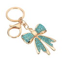 PATIKIL 女性用 リボンキーチェーン バッグ装飾 キーハンドバッグ バックパック カーリング用 ラインストーンリボンアクセサリー レイクブルー