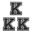 PATIKIL アイロン文字パッチ3パックシェニール文字パッチジーンズ衣類バッグ帽子シャツクラフト修理用刺繍パッチ黒アルファベットK