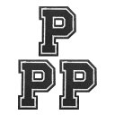 PATIKIL アイロン文字パッチ3パックシェニール文字パッチジーンズ衣類バッグ帽子シャツクラフト修理用刺繍パッチ黒アルファベットP