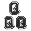 PATIKIL アイロン文字パッチ3パックシェニール文字パッチジーンズ衣類バッグ帽子シャツクラフト修理用刺繍パッチ黒アルファベットQ