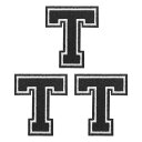 PATIKIL アイロン文字パッチ3パックシェニール文字パッチジーンズ衣類バッグ帽子シャツクラフト修理用刺繍パッチ黒アルファベットT