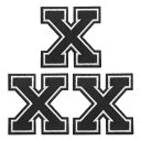 PATIKIL アイロン文字パッチ3パックシェニール文字パッチジーンズ衣類バッグ帽子シャツクラフト修理用刺繍パッチ黒アルファベットX