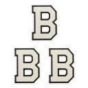 PATIKIL アイロン文字パッチ3パックシェニール文字パッチジーンズ衣類バッグ帽子シャツクラフト修理用刺繍パッチ白いアルファベットB