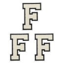PATIKIL アイロン文字パッチ3パックシェニール文字パッチジーンズ衣類バッグ帽子シャツクラフト修理用刺繍パッチ白いアルファベットF