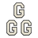 PATIKIL アイロン文字パッチ3パックシェニール文字パッチジーンズ衣類バッグ帽子シャツクラフト修理用刺繍パッチ白いアルファベットG