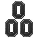 PATIKIL アイロンで付ける数字パッチ3個入りシェニール数字パッチジーンズ衣類バッグ帽子シャツクラフト修理用刺繍パッチ黒ナンバー0