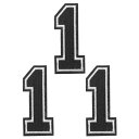 PATIKIL アイロンで付ける数字パッチ3個入りシェニール数字パッチジーンズ衣類バッグ帽子シャツクラフト修理用刺繍パッチ黒ナンバー1