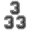 PATIKIL アイロンで付ける数字パッチ3個入りシェニール数字パッチジーンズ衣類バッグ帽子シャツクラフト修理用刺繍パッチ黒ナンバー3