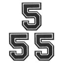 PATIKIL アイロンで付ける数字パッチ3個入りシェニール数字パッチジーンズ衣類バッグ帽子シャツクラフト修理用刺繍パッチ黒ナンバー5