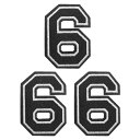 PATIKIL アイロンで付ける数字パッチ3個入りシェニール数字パッチジーンズ衣類バッグ帽子シャツクラフト修理用刺繍パッチ黒ナンバー6