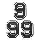 PATIKIL アイロンで付ける数字パッチ3個入りシェニール数字パッチジーンズ衣類バッグ帽子シャツクラフト修理用刺繍パッチ黒ナンバー9