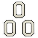PATIKIL アイロンで付ける数字パッチ3個入りシェニール数字パッチジーンズ衣類バッグ帽子シャツクラフト修理用刺繍パッチ白い数字0