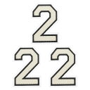 PATIKIL アイロンで付ける数字パッチ3個入りシェニール数字パッチジーンズ衣類バッグ帽子シャツクラフト修理用刺繍パッチ白い数字2