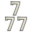 PATIKIL アイロンで付ける数字パッチ3個入りシェニール数字パッチジーンズ衣類バッグ帽子シャツクラフト修理用刺繍パッチ白い数字7