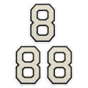 PATIKIL アイロンで付ける数字パッチ3個入りシェニール数字パッチジーンズ衣類バッグ帽子シャツクラフト修理用刺繍パッチ白い数字8