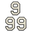 PATIKIL アイロンで付ける数字パッチ3個入りシェニール数字パッチジーンズ衣類バッグ帽子シャツクラフト修理用刺繍パッチ白い数字9