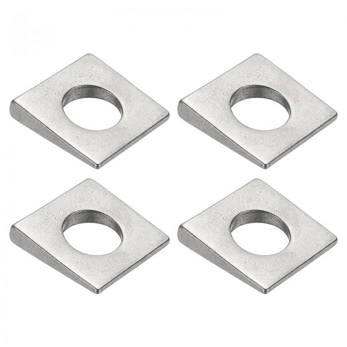 PATIKIL 4個の斜め角スクエアワッシャー、M16x35mmスクエアベベルワッシャー、ストラットプレートフラ..