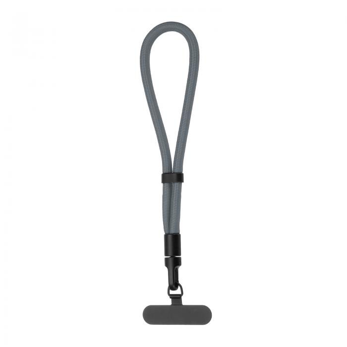 PATIKIL ユニバーサルハンドリストストラップランヤード、1パックのポリエステル製調節可能な電話ストラップとステンレススチールパッチ、ほとんどのスマートフォン用の多機能携帯電話ランヤード、グレー