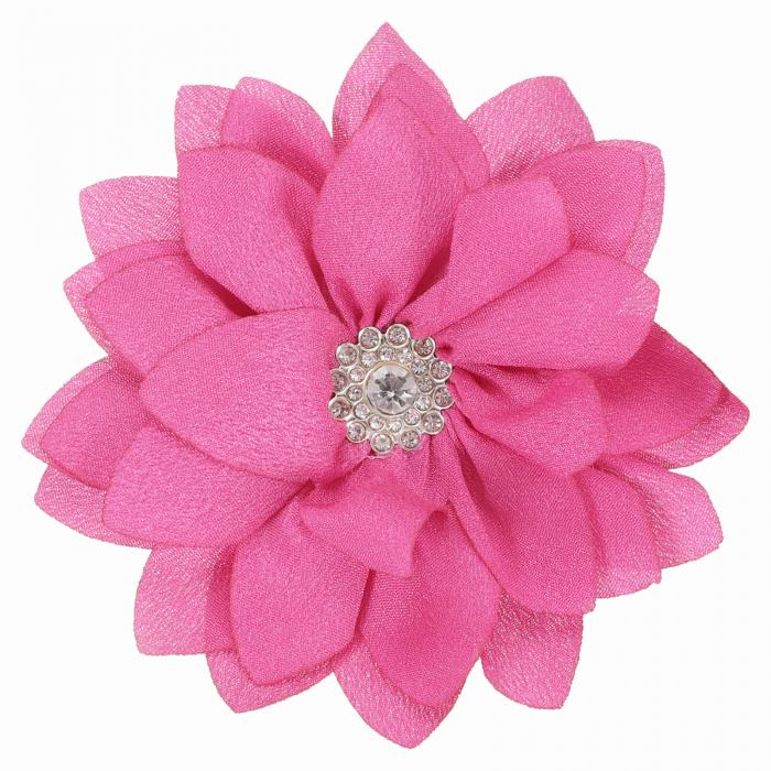 PATIKIL 女性用優雅な花ブローチピン ウェディングパーティーギフトスーツ服帽子ドレス コートアクセサリー用布フラワーフローラルクリス タルブローチラ ペル...