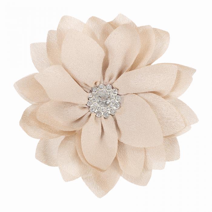 PATIKIL 女性用優雅な花ブローチピン ウェディングパーティーギフトスーツ服帽子ドレス コートアクセサリー用布フラワーフローラルクリス タルブローチラ ペル...