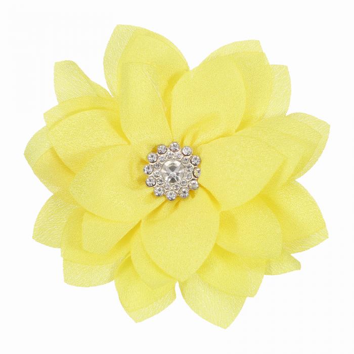 PATIKIL 女性用優雅な花ブローチピン ウェディングパーティーギフトスーツ服帽子ドレス コートアクセサリー用布フラワーフローラルクリス タルブローチラ ペル...