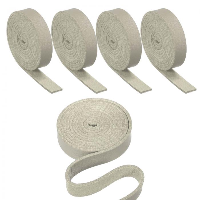 PATIKIL 10mm フラットレザーストラップ 1M 5ロール PUレザーストリップ 片面 DIY 工芸品作り ブレスレット 財布 ストラップ 宝石メイキング用 ベージュ