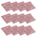 PATIKIL 4x4インチのベルベット宝石ポーチ、12個の宝石パッケージギフトバッグ、ブレスレット、ネックレス、リング、時計用のスナップボタン付き、ピンク