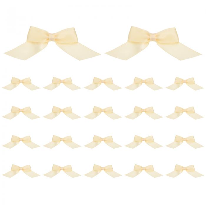 PATIKIL 2" サテンリボンボウ 30個 ミニボウ DIYクラフトギフト包装トリートバッグ装飾用 両面テープ付き自己粘着 ベージュ