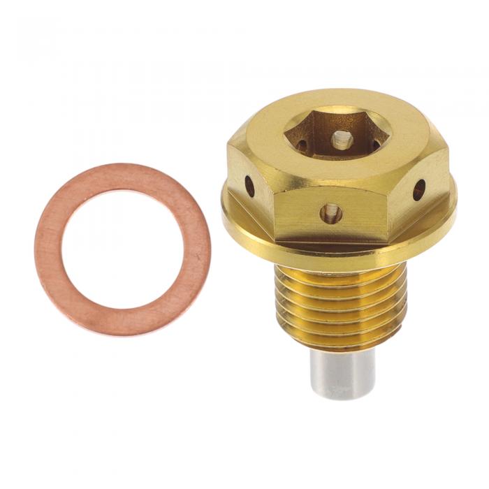 REPAIROCK M12x1.25 4MM 磁気オイルドレンプラグ チタン合金サンプドレンナットボルト 1個の銅ワッシャ..