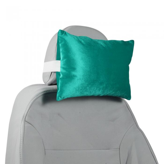 Partuto 車用ヘッドレスト枕 エルゴノミック 快 適な首サポート枕 イタリアンベルベット/メモリーフォーム 調整可能な幅 グリーン 1個 運転 旅行