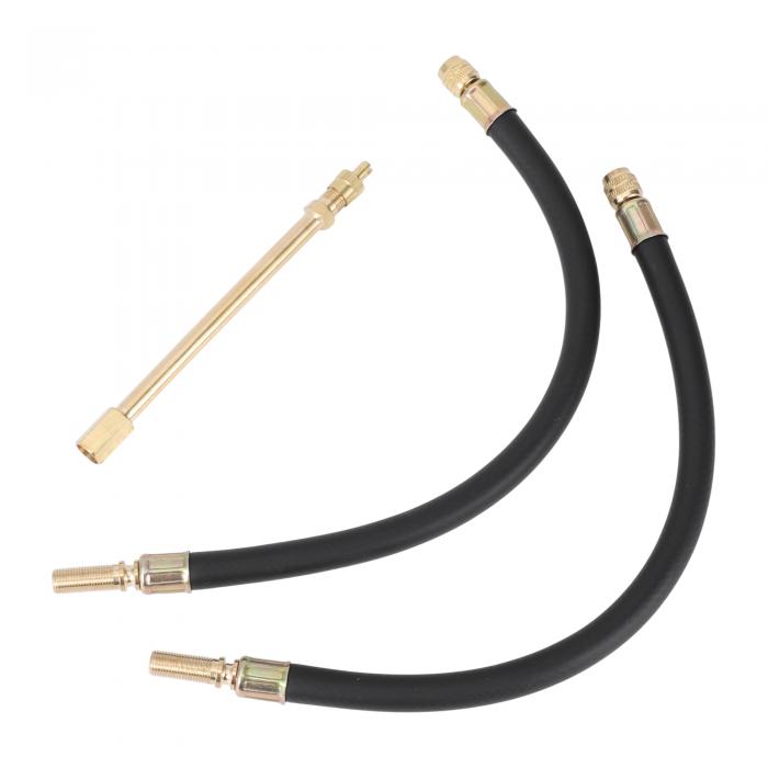 VekAuto 1セット180度の銅製タイヤバルブ延長アダプター、フレキシブルプラスチック製300mmタイヤバルブインフレーションアダプター、車両用、オートバイ用、RV用、トラック用、自転車用(4)