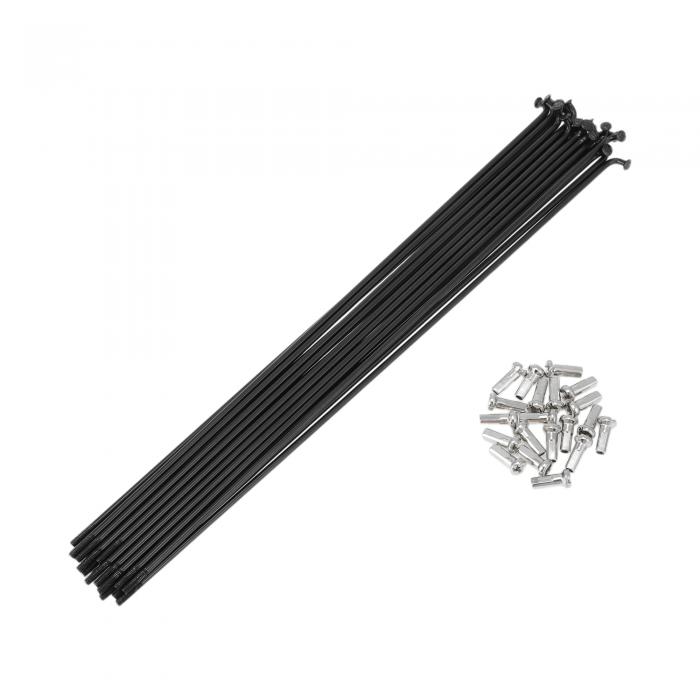 HEROFFIX 20セット13G自転車スポーク225mm自転車ホイールスポーク304ステンレススチールブラック(4)