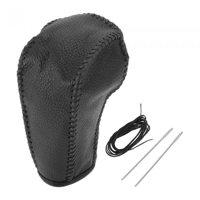 TUCKBOLD フォードに対応 エッジ 11-14用のブラックフェイクレザーカーシフトノブカバー車用スティック..