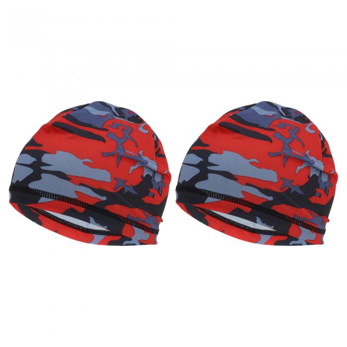 TUCKBOLD サイクリング用帽子 発汗吸湿 通気性 ハードハットライナー ミ-ルクシルク生地 アイスフィーリング補助 レッド 24x19cm 2個