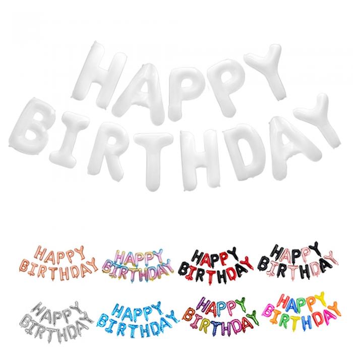 CAPASTEC 風船 バルーン 誕生日 バースデー 飾り付け 16インチ リボン・吹管付き HAPPY-BIRTHDAY ハッピーバースデー バースデー飾り ガーランド 紙吹雪風船 パーティー お祝い 記念日 サプライズ 男女兼用 撮影 装飾 雰囲気 おしゃれ ホワイト
