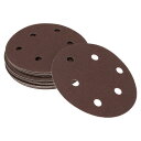 Hihaha サンドペーパーフック&ループサンディングシート125x125mm 赤 100番目のラウンド効率的な研削および研磨自動車製造および修理木工作品