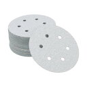 Hihaha サンドペーパーフック&ループ研磨シート150x150mm ホワイト 60番目のラウンド効率的な研磨と研磨 自動車製造および修理 木工作業