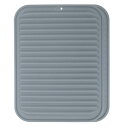 uxcell シリコン 食器乾燥クッション 2個セット 9" x 12" シリコン鍋敷き 耐熱性 滑り止め キッチンカウンター用 食器乾燥パッド ダークグレー