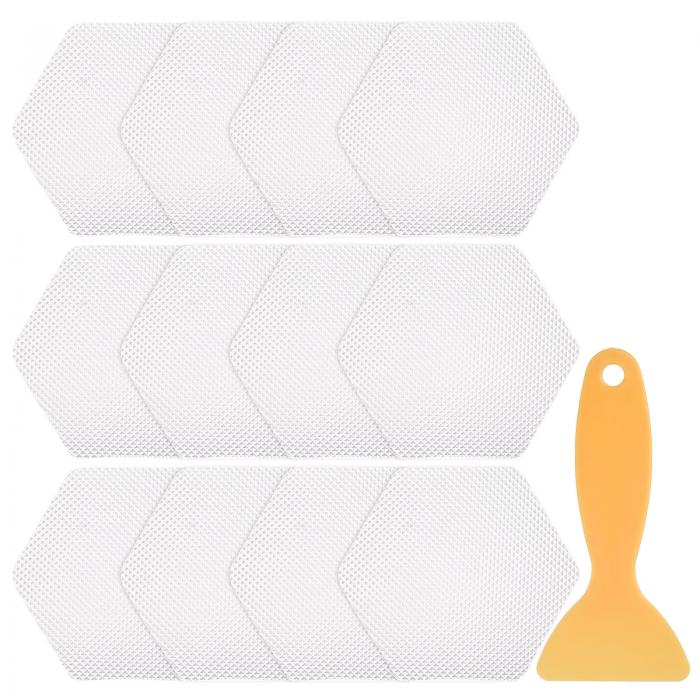 uxcell 12個 滑り止めバスタブステッカーセット3.15"六角形シャワーフロアステッカーPEVA防滑粘着アッ..