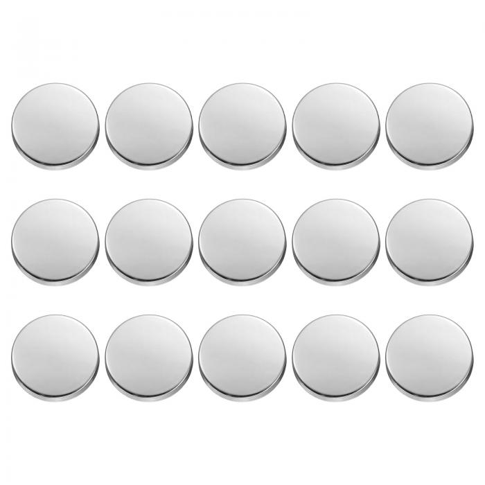 uxcell 15個入り 金属製丸ボタン 20mm 亜鉛合金シャンク フラット裁縫工芸 交換用ボタン 衣類装飾 DIYアクセサリー用 明るいシルバー