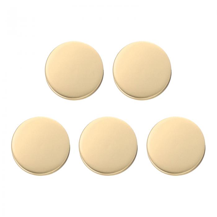 uxcell 5個入り 金属製丸ボタン 15mm 亜鉛合金シャンク フラット裁縫工芸 交換用ボタン 衣類装飾 DIYアクセサリー つや消し金色