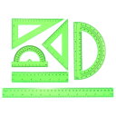 uxcell 6個セット 三角定規 15/30cm プラスチック製 メートル法 インチ ジオメトリックプロトラクター 三角形 エンジニアリングスケール 製図定規...